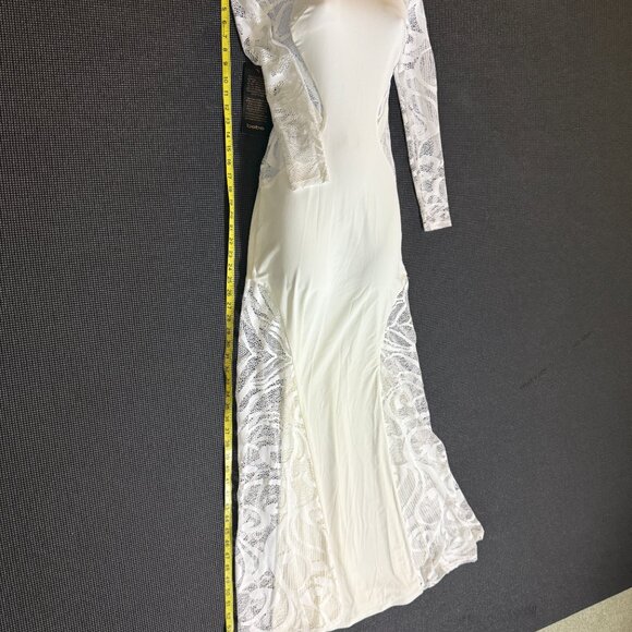 Brand New W/T Bebe Petite Off White Long Sleeve Lace Gown – XXSP - Picture 10 of 12